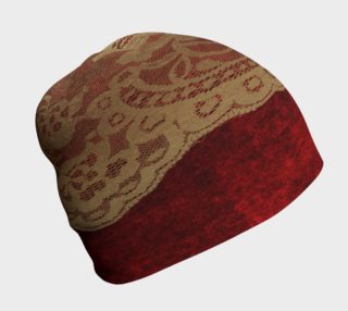 Red Velvet With Gold Lace Beanie preview