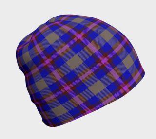 Blue, Grey, and Purple Plaid Beanie preview