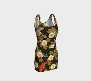 Koi & Lily Pads in Dark Water Bodycon Dress preview