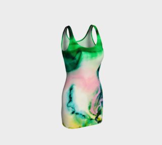 Green Pink Marble Abstract Painting Bodycon Dress preview