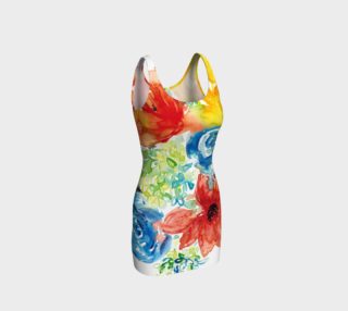 Vibrant Watercolor Floral Bodycon Dress preview