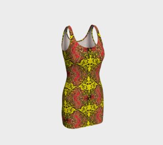 Trendy Red and Yellow Damask Dress preview