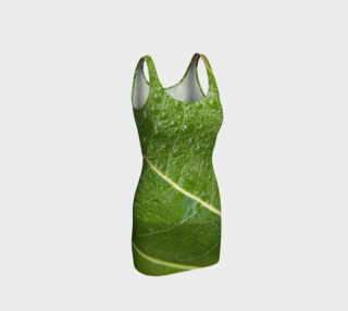 Aperçu de Green Leaf with Water Droplets Bodycon Dress