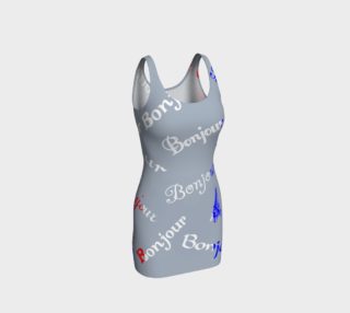 French Flag Bonjour Bodycon Dress preview