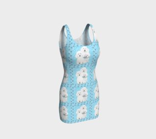 Bichons and stars  Fitted dress preview
