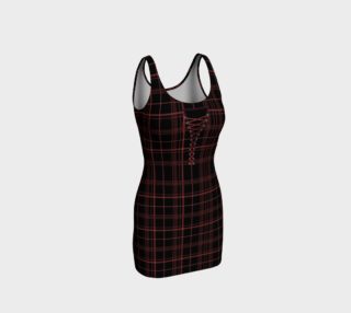 Corset Laced Red Plaid Print Goth Dress  preview
