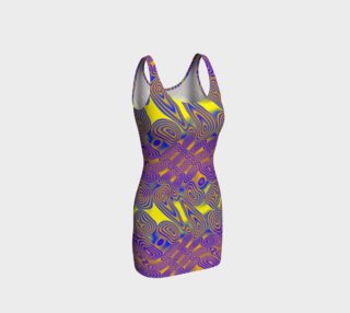 Blue and Yellow Dotted Twist Bodycon Dress preview