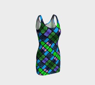 Waterlily Stained Glass - Green Bodycon Dress II preview