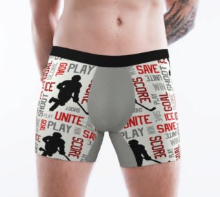 For the Love of Hockey Boxer Briefs - Red preview