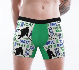 For the Love of Hockey Boxer Briefs - Blue & Green preview