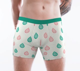 Teal blue and coral pink raindrops Boxer Brief preview