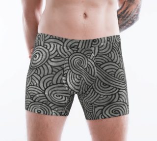 Grey and black swirls doodles Boxer Brief preview