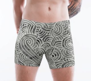 Grey and white swirls doodles Boxer Brief preview