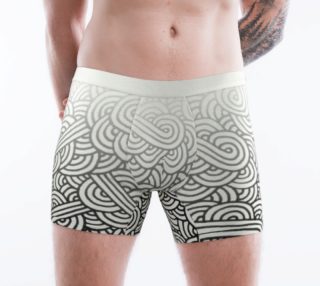 Gradient black and white swirls doodles Boxer Brief preview