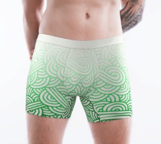 Gradient green and white swirls doodles Boxer Brief preview