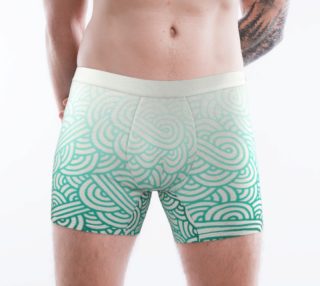 Gradient teal blue and white swirls doodles Boxer Brief preview