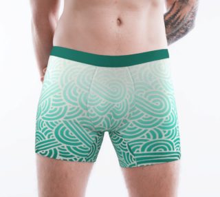 Ombré turquoise blue and white swirls doodles Boxer Brief preview