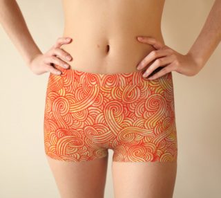 Orange and red swirls doodles Boyshort preview