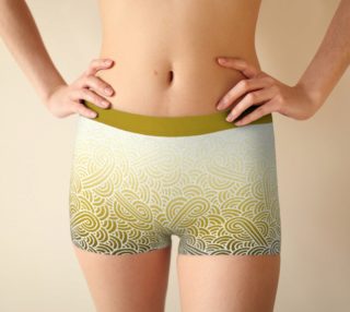 Ombré yellow and white swirls doodles Boyshort preview