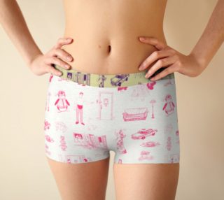 Friends Boyshorts in pink and white preview