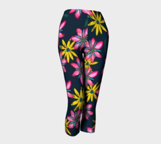 Aperçu de Flower Splash on Dark Teal - Capris