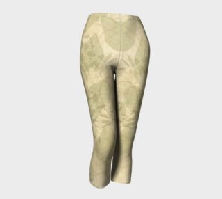 Parchment Leaves boho art capri leggings preview