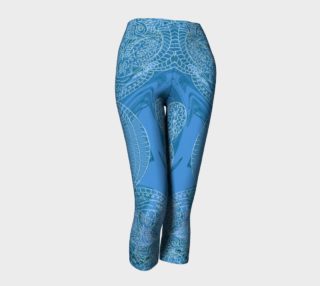 Hand Drawn Batik Style Capri Leggings by Tabz Jones preview