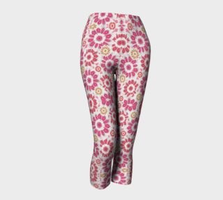 Pink Flowers Pattern Capri Pants preview