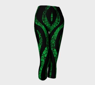 Green Zebra Damask Goth Capri preview