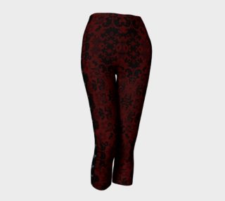 Red Damask Skull Stripe Goth Leggings  preview