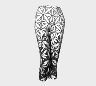 Floral Capris | Printed Art Leggings | Flower of Life Yoga Leggings | Sacred Geometry Yoga Tights | Sacred Geometry Leggings | Yoga Bottoms preview