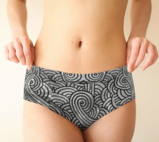 Grey and black swirls doodles Cheeky Brief preview