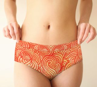 Orange and red swirls doodles Cheeky Brief preview