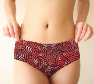 Red and black swirls doodles Cheeky Brief preview