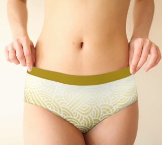 Ombré yellow and white swirls doodles Cheeky Brief preview