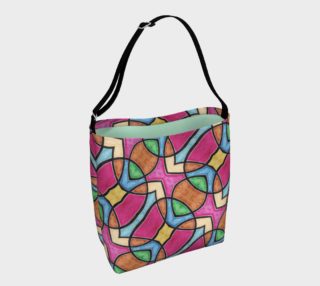 Red Nouveau Stained Glass  Day Tote preview
