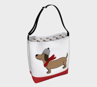 Aperçu de Dachshund Through the Snow Tote Bag