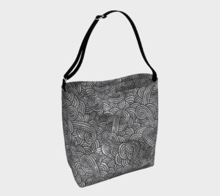 Grey and black swirls doodles Day Tote preview