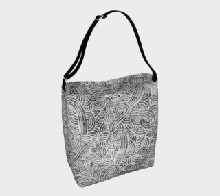 Grey and white swirls doodles Day Tote preview