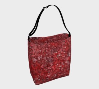 Red and black swirls doodles Day Tote preview