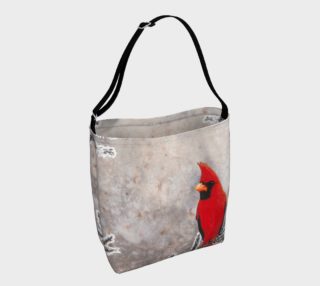 The red cardinal in winter Day Tote preview