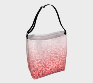 Ombre red and white swirls doodles Day Tote preview