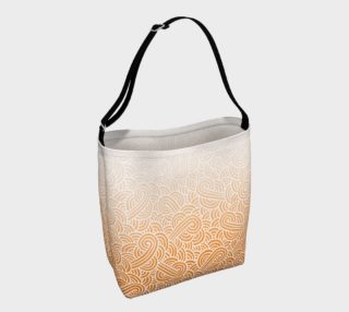Ombre orange and white swirls doodles Day Tote preview