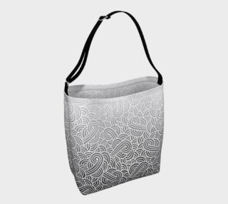 Ombre black and white swirls doodles Day Tote preview