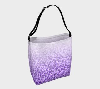 Ombre purple and white swirls doodles Day Tote preview