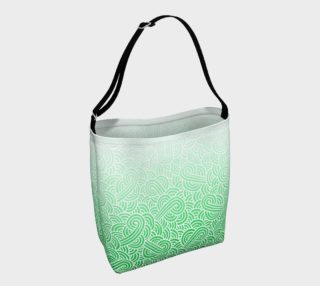 Ombre green and white swirls doodles Day Tote preview