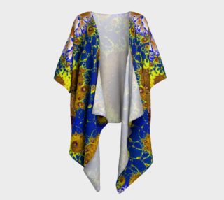 Lapis Glass Flower Spiral Draped Kimono preview