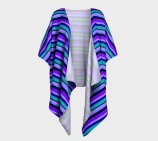Deep Sea Beach Stripes Draped Kimono preview