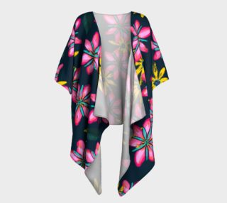 Aperçu de Flower Splash on Dark Teal - Draped Kimono