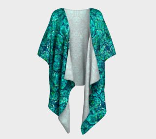 Perfect Turquoise Mosaic Draped Kimono preview